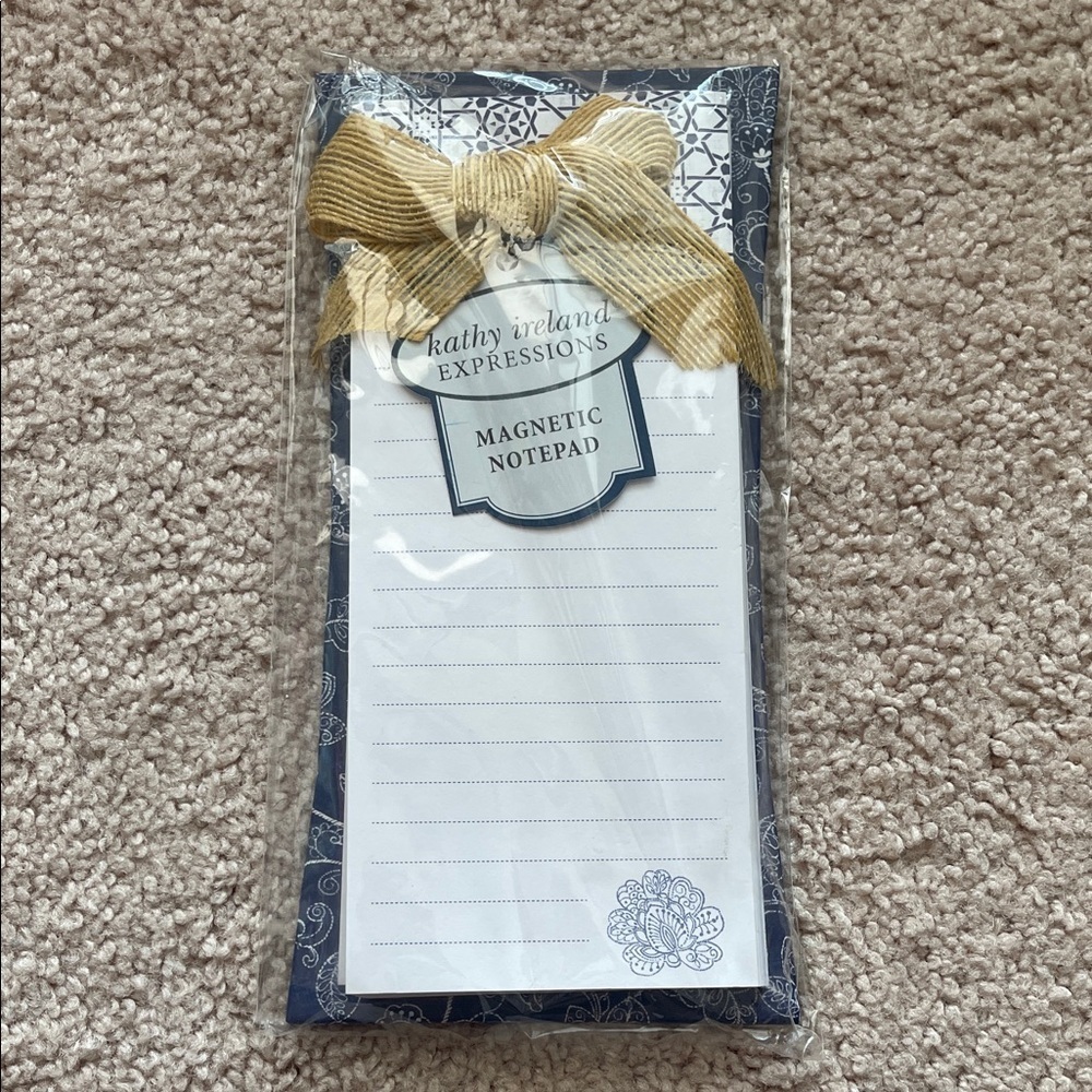 Kathy Ireland Blue and Gold Magnetic Notepad